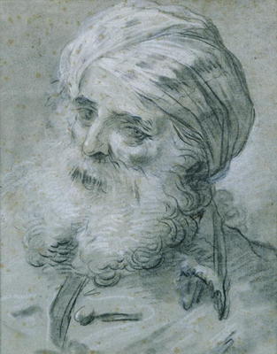 Portrait of an Old Man (chalk on paper) à Jean Baptiste Le Prince