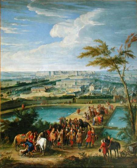 The Town and Chateau of Versailles from the Butte de Montboron, where Louis XIV (1638-1715) with Lou à Jean-Baptiste Martin