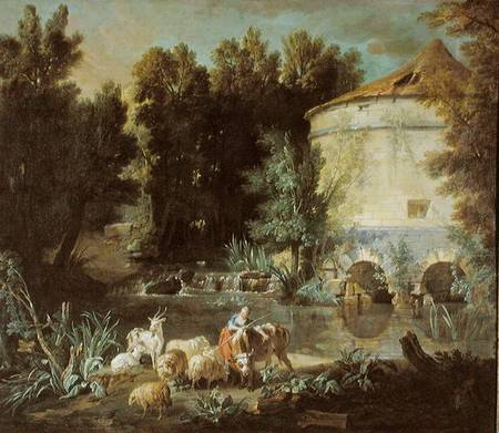 Landscape with a Round Tower à Jean Baptiste Oudry