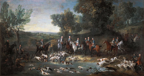 Louis XV (1710-1774) Stag Hunting in the Forest at Saint-Germain à Jean Baptiste Oudry