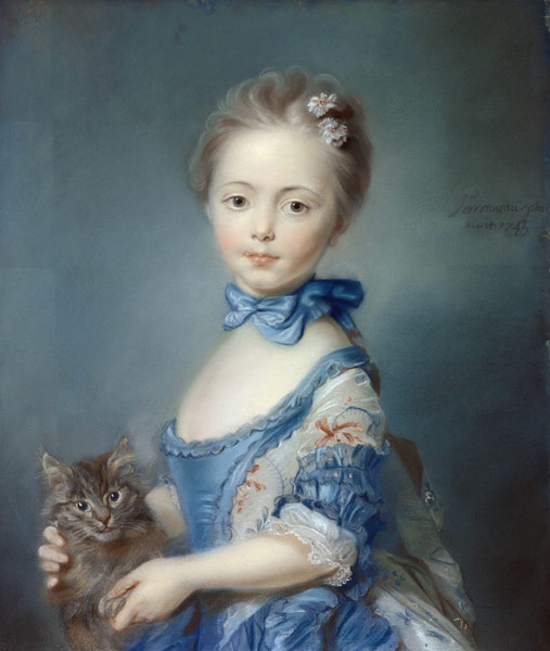 A Girl with a Kitten à Jean-Baptiste Perronneau