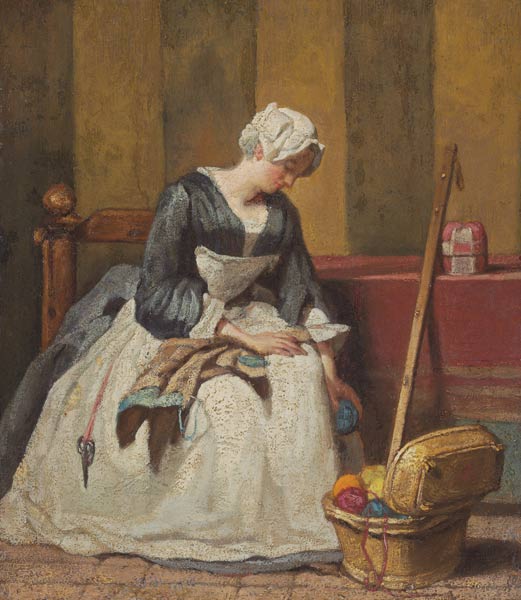 the stitching woman à Jean-Baptiste Siméon Chardin