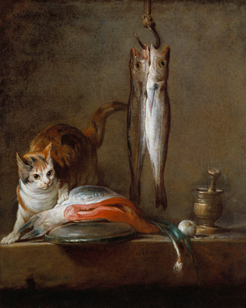 Still Life With Cat and Fish à Jean-Baptiste Siméon Chardin