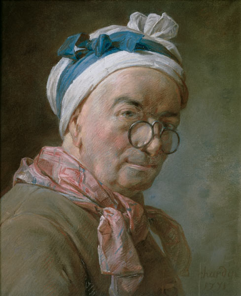 Autoportrait, dit aussi Portrait de Chardin aux besicles à Jean-Baptiste Siméon Chardin