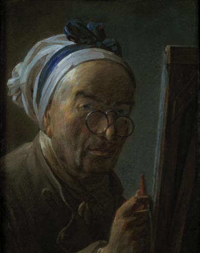 Autoportrait au chevalet (Selbstbildnis vor der Staffelei) à Jean-Baptiste Siméon Chardin