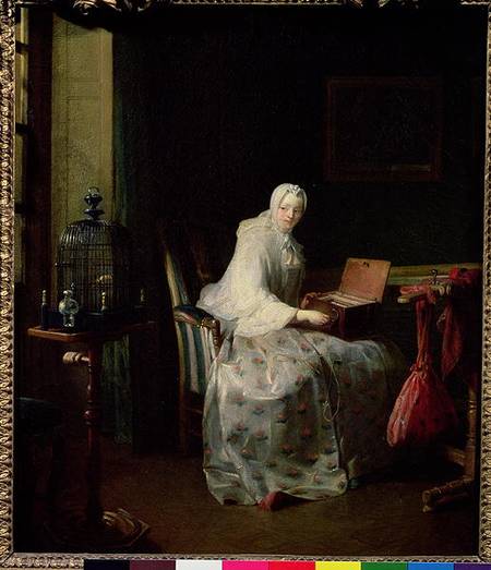 The Bird Organ or A Woman Varying Her Pleasures à Jean-Baptiste Siméon Chardin