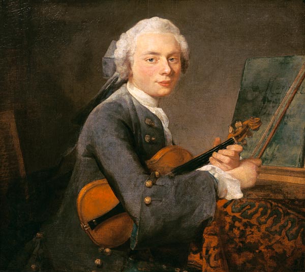 portrait de Charles Godefroy avec un violon à Jean-Baptiste Siméon Chardin