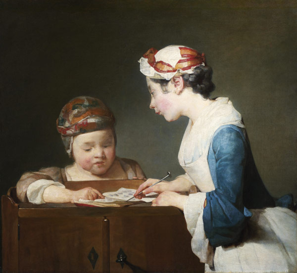 The Young Schoolmistress à Jean-Baptiste Siméon Chardin