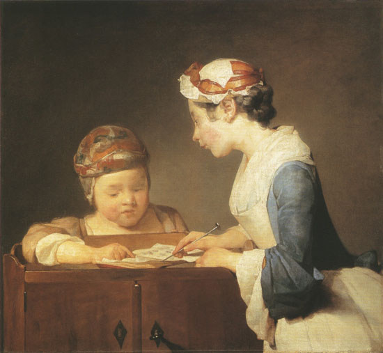 the small schoolmarm à Jean-Baptiste Siméon Chardin