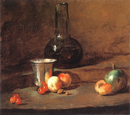 carafe avec le vin à Jean-Baptiste Siméon Chardin
