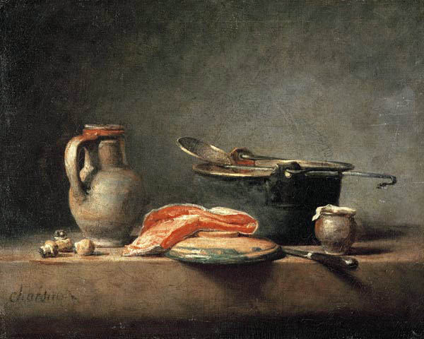 Kitchen still-life à Jean-Baptiste Siméon Chardin