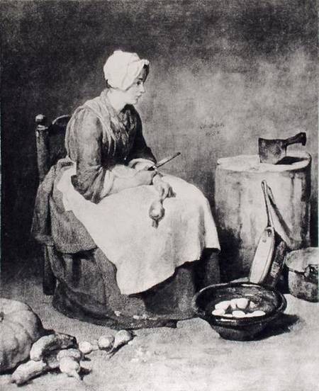 La Ratisseuse (Woman Paring Turnips) à Jean-Baptiste Siméon Chardin