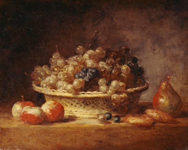 Panier de fruits et raisins