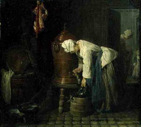 Woman Drawing Water from an Urn à Jean-Baptiste Siméon Chardin