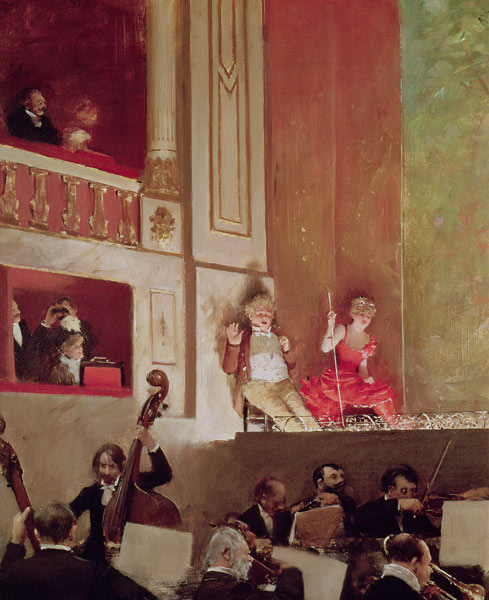 Revue at the Theatre des Varietes, c.1885 (oil on canvas) à Jean Beraud