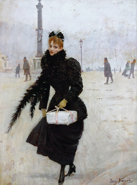 Femme parisienne sur la place de la Concorde, vers 1890  à Jean Beraud