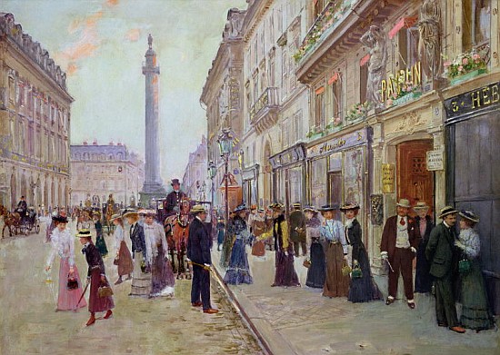 Workers leaving the Maison Paquin, in the rue de la Paix, c.1900 à Jean Beraud