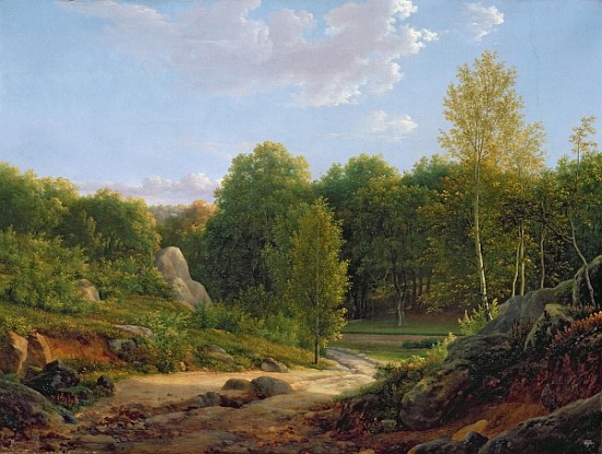 View of Fontainebleau Forest à Jean Bidauld