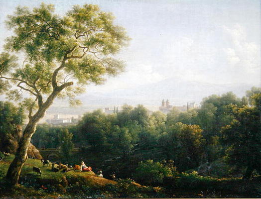 View of Frascati (oil on canvas) à Jean Bidauld