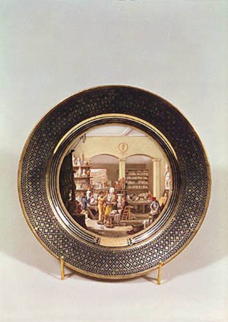 Plate depicting the Sevres workshop during the directorship of Alexandre Brogniart (1770-1847) à Jean-Charles Develly