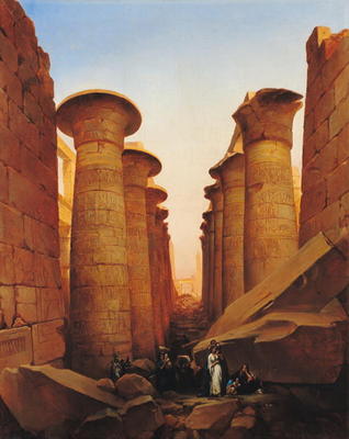 The Great Temple of Amun at Karnak (oil on canvas) à Jean Charles Langlois