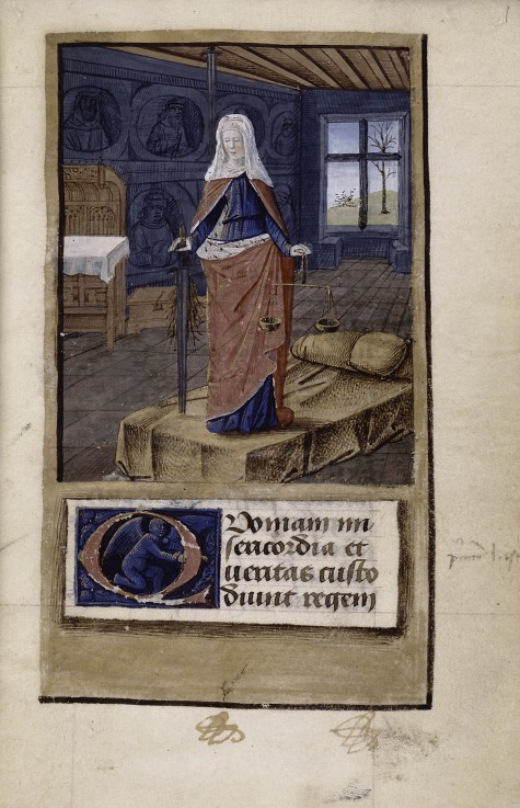 Allegory of Justice (from John of Wales "Breviloquium de virtutibus antiquorum principum et philosop à Jean Colombe