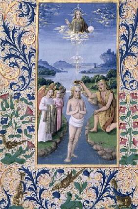 Ms Lat. Q.v.I.126 f.88v Baptism of Christ, from the ''Book of Hours of Louis d''Orleans''