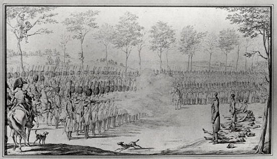 The Execution of General Claude Francois Malet (1754-1812) and his Accomplices, 29th October 1812 à Jean Duplessi-Bertaux