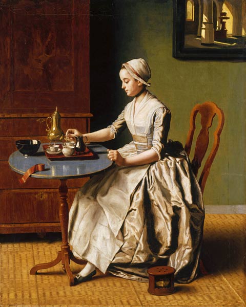 A Lady pouring Chocolate (La Chocolatière) à Jean-Étienne Liotard