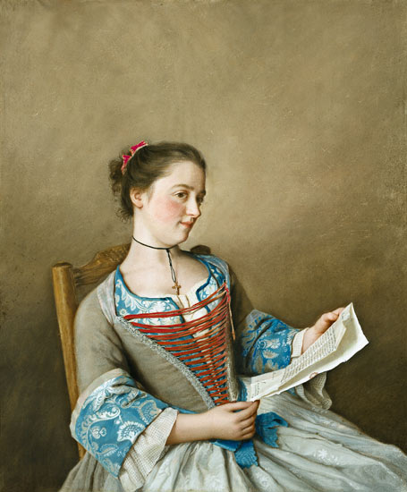 portrait de Mlle Lavergne, la nièce de l'artiste à Jean-Étienne Liotard