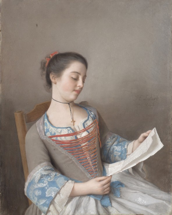 A girl reading (La liseuse) à Jean-Étienne Liotard