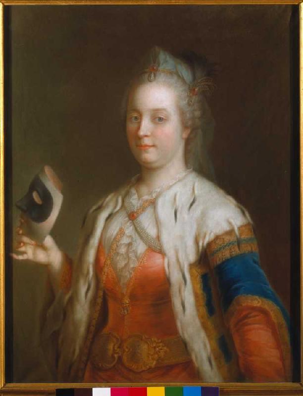 Impératrice Marie Thérèse avec le masque à Jean-Étienne Liotard