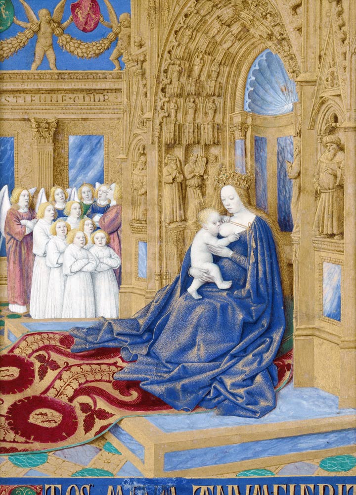 The Virgin and Child enthroned (Hours of Étienne Chevalier) à Jean Fouquet