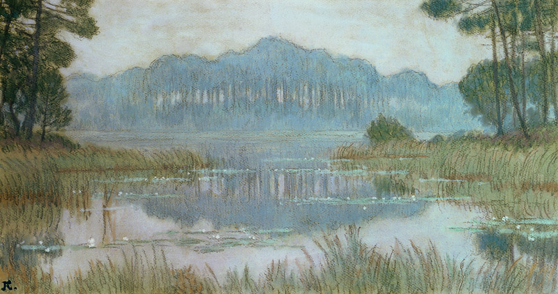 Landscape with Overgrown Pond à Jean Francis Auburtin