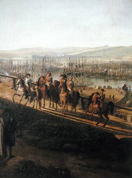 Napoléon Bonaparte (1769-1821) visitant le camp de Boulogne en juillet 1804, détail à Jean-Francois Hue