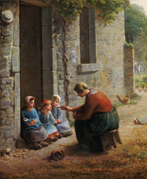 Feeding the Young à Jean-François Millet
