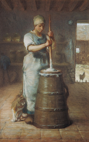Churning Butter, 1866-68 (pencil & pastel on paper) à Jean-François Millet