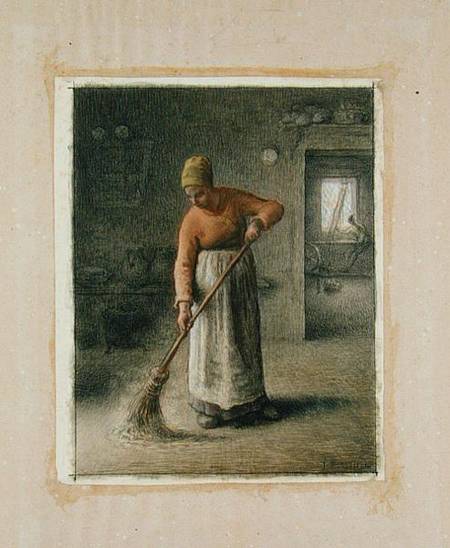 A Farmer's wife sweeping à Jean-François Millet