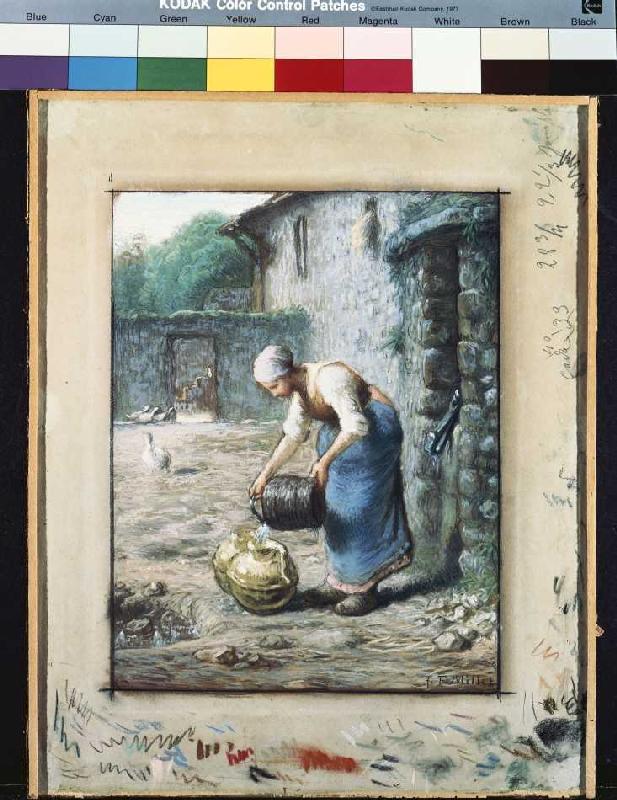 Femme avec des cruches d'eau à Jean-François Millet