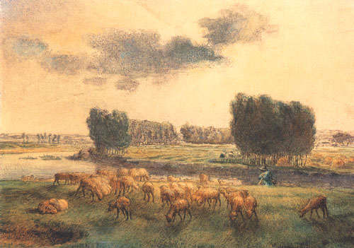 Paysage avec des moutons à Jean-François Millet