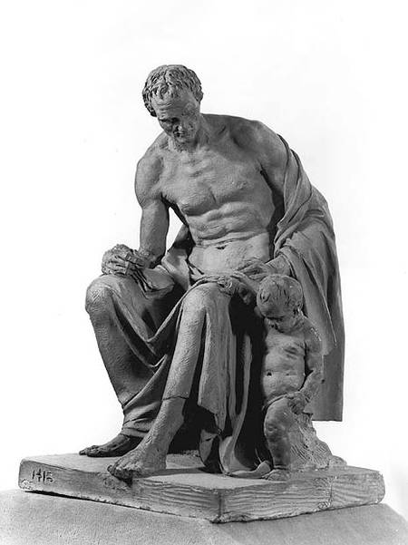 Model for a monument to Jean-Jacques Rousseau (1712-78) named after one of his novels 'Emile, or Edu à Jean Guillaume Moitte