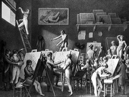 The Studio of Jacques Louis David (1748-1825) (pen & ink on paper) à Jean Henri Cless