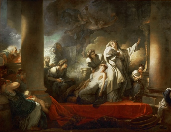 The High Priest Coresus Sacrificing Himself to Save Callirhoe à Jean Honoré Fragonard