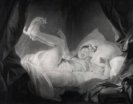 La Gimblette or Young Girl Making her Dog Dance on her Bed à Jean Honoré Fragonard