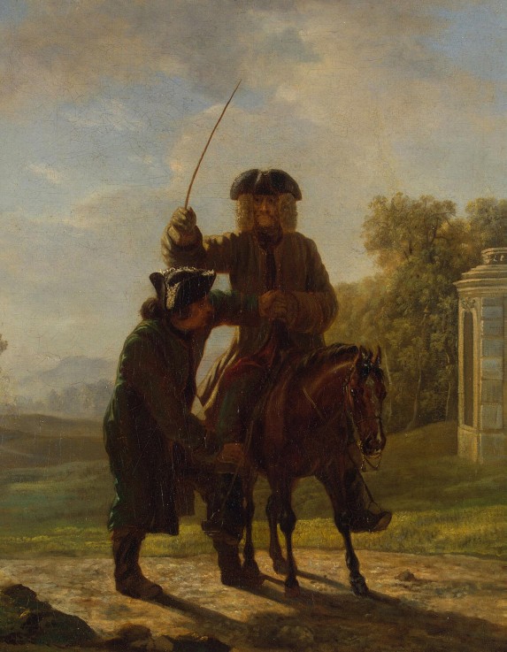 Voltaire Riding a Horse à Jean Huber