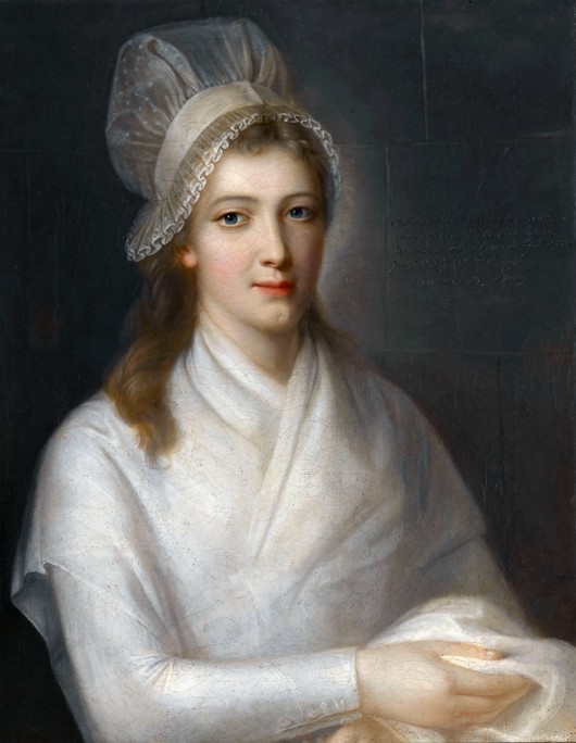 Portrait of Charlotte Corday (1768-1793) à Jean-Jacques Hauer