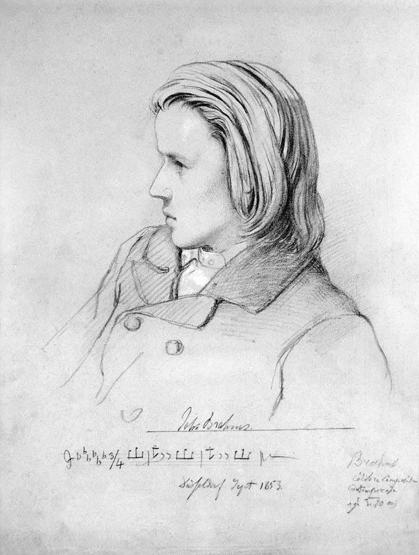 Johannes Brahms (1833-97) aged twenty à Jean Joseph Bonaventure Laurens