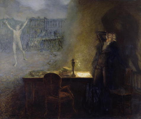 The Vision of Robespierre (oil on canvas) à Jean Joseph Weerts