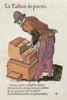 The Stone-cutter (colour engraving) à Jean Leclerc