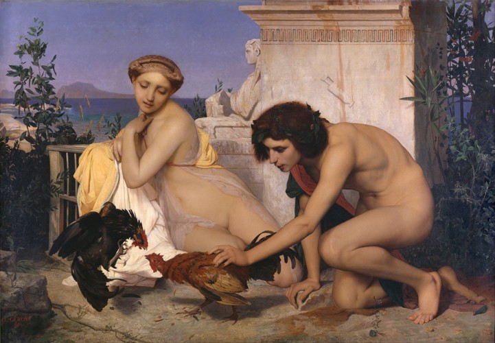 Young Greeks Attending a Cock Fight (The Cock Fight) à Jean-Léon Gérome